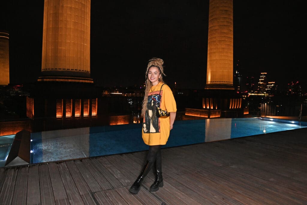 APRIL 26: Ella Eyre attends the art'otel London Battersea Power Station launch event on April 26, 2023 in London, England.